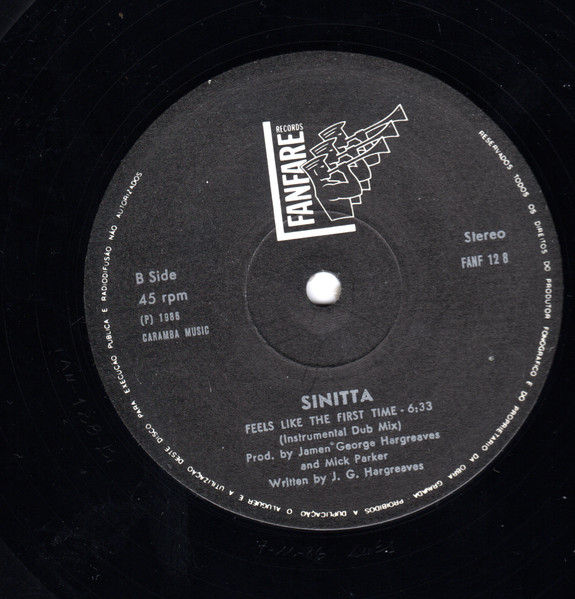 Sinitta - Feels Like The First Time | Fanfare Records (FANF 12 8) - 4