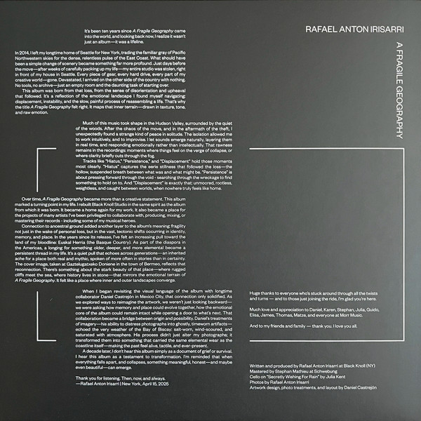 Rafael Anton Irisarri - A Fragile Geography | Black Knoll Editions (BKE021-LP) - 4 Rafael Anton Irisarri - A Fragile Geography | Black Knoll Editions (BKE021-LP) - 4