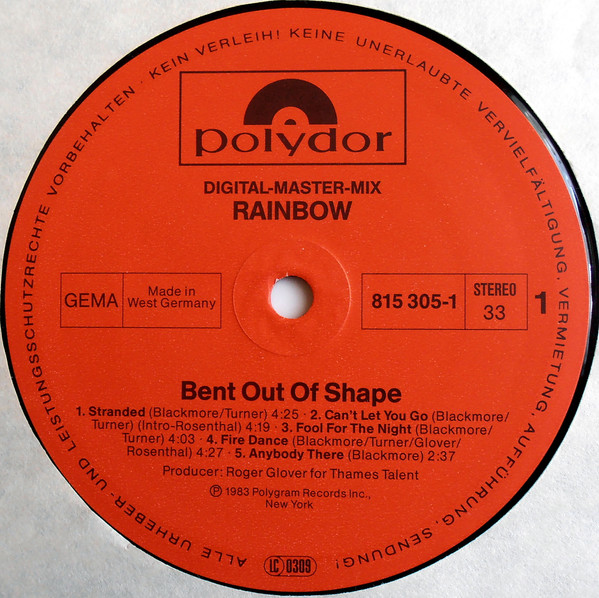 Rainbow - Bent Out Of Shape | Polydor (815 305-1) - 2
