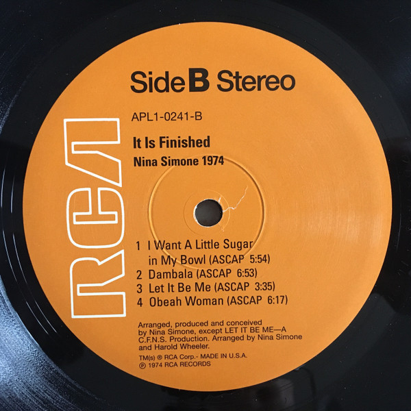 Nina Simone - It Is Finished | RCA (APL 1-0241) - 4