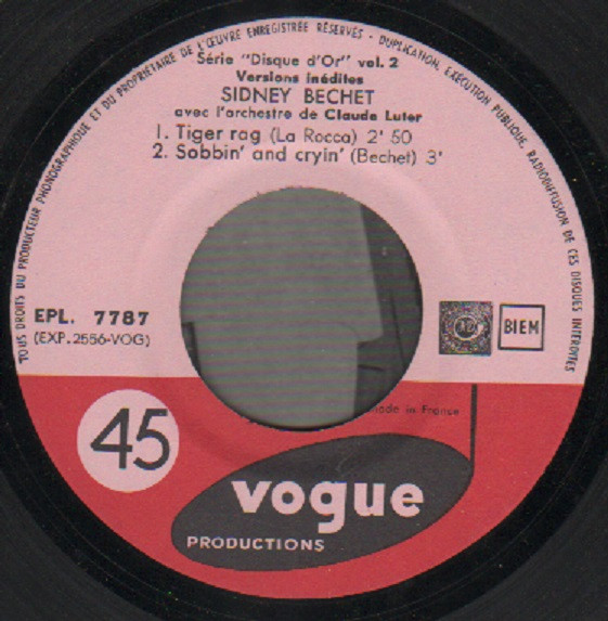 Sidney Bechet - Tiger Rag | Disques Vogue (EPL 7.787) - 3 Sidney Bechet - Tiger Rag | Disques Vogue (EPL 7.787) - 3