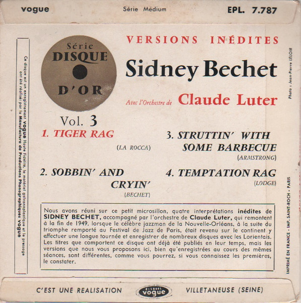 Sidney Bechet - Tiger Rag | Disques Vogue (EPL 7.787) - 2 Sidney Bechet - Tiger Rag | Disques Vogue (EPL 7.787) - 2
