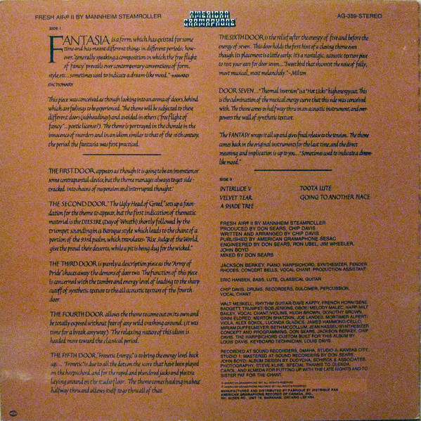 Mannheim Steamroller - Fresh Aire II | American Gramaphone (AG-359) - 2 Mannheim Steamroller - Fresh Aire II | American Gramaphone (AG-359) - 2