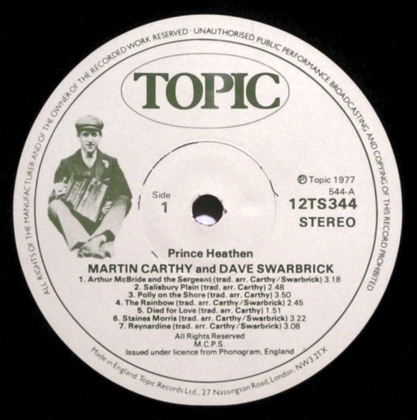 Martin Carthy And Dave Swarbrick - Prince Heathen | Topic Records (12TS344) - 3