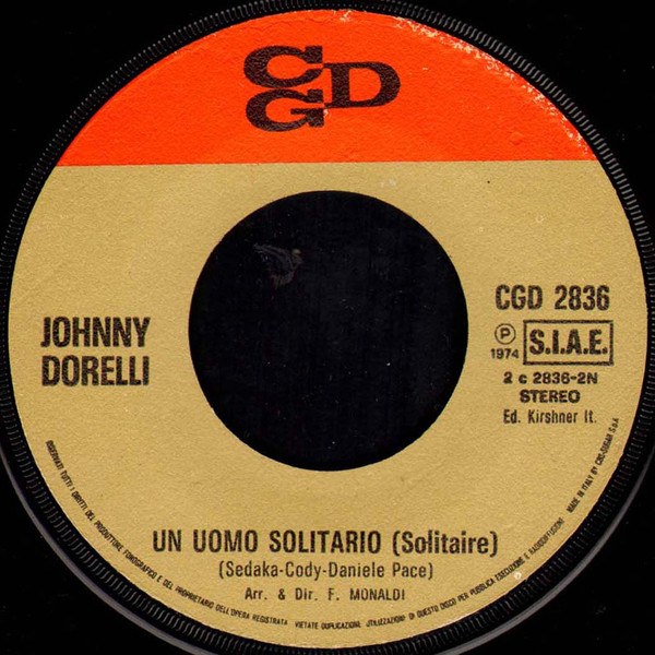 Johnny Dorelli - Un Uomo Solitario | CGD (CGD 2836) - 3