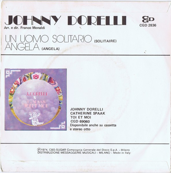 Johnny Dorelli - Un Uomo Solitario | CGD (CGD 2836) - 2