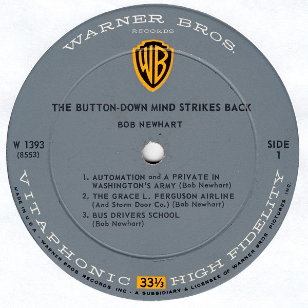 Bob Newhart - The Button-Down Mind Strikes Back! | Warner Bros. Records (W 1393) - 3 Bob Newhart - The Button-Down Mind Strikes Back! | Warner Bros. Records (W 1393) - 3