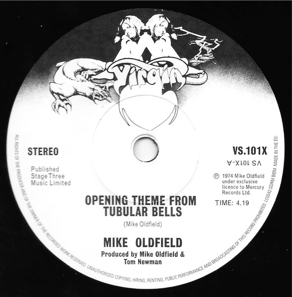 Mike Oldfield - Mike Oldfield's Single (Opening Theme From Tubular Bells) | Virgin (VS.101X) - 3 Mike Oldfield - Mike Oldfield's Single (Opening Theme From Tubular Bells) | Virgin (VS.101X) - 3