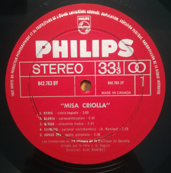 Ariel Ramirez - Misa Criolla : Messe Et Chants Religieux D'Inspiration Folklorique Argentine | Philips (842.763 BY) - 3