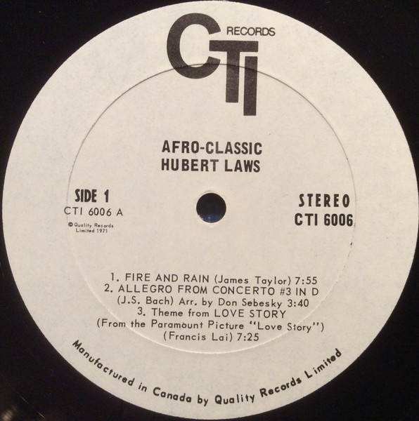 Hubert Laws - Afro-Classic [Vinyl] | CTI Records (CTI 6006) - 3
