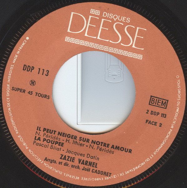 Zazie Varnel - Il Peut Neiger Sur Notre Amour | Disques Déesse (DDP 113 M) - 4