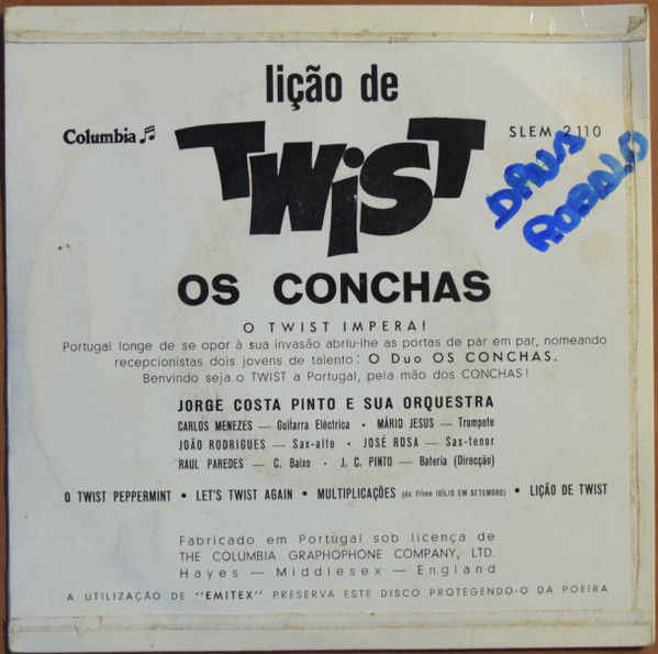 Os Conchas - Lição De Twist | Columbia (SLEM 2110) - 2