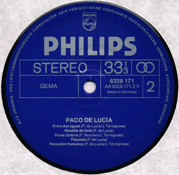 Paco De Lucía - Paco De Lucia | Philips (6328 171) - 4