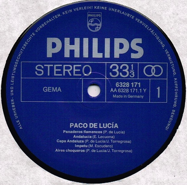 Paco De Lucía - Paco De Lucia | Philips (6328 171) - 3