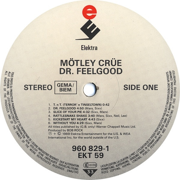 Mötley Crüe - Dr. Feelgood | Elektra (EKT 59) - 3