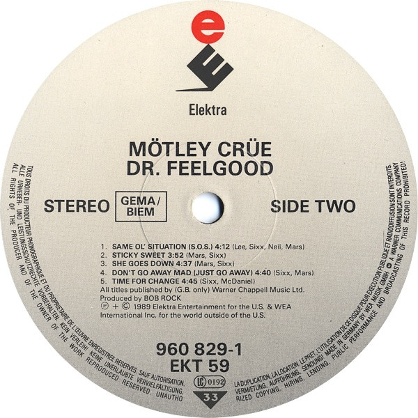 Mötley Crüe - Dr. Feelgood | Elektra (EKT 59) - 4