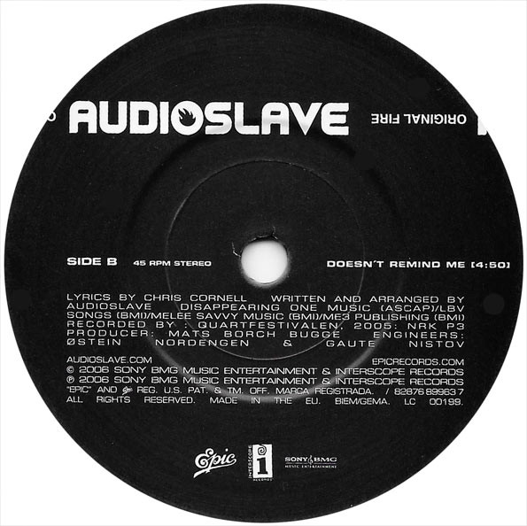 Audioslave - Original Fire | Epic (82876 89963 7) - 4 Audioslave - Original Fire | Epic (82876 89963 7) - 4