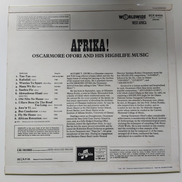 Oscarmore Ofori - Afrika! | Columbia (SCX 6450) - 3