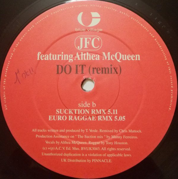 JFC Featuring Althea McQueen - Do It (Remix) | Blue Village (BVUK 3043) - 3 JFC Featuring Althea McQueen - Do It (Remix) | Blue Village (BVUK 3043) - 3