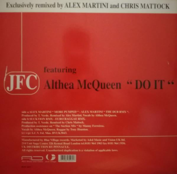 JFC Featuring Althea McQueen - Do It (Remix) | Blue Village (BVUK 3043) - 2 JFC Featuring Althea McQueen - Do It (Remix) | Blue Village (BVUK 3043) - 2
