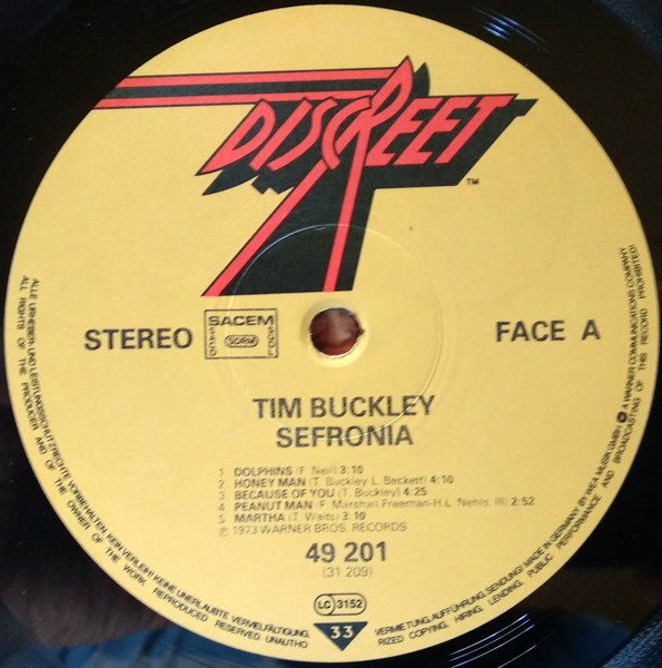 Tim Buckley - Sefronia | Discreet (49 201) - 3 Tim Buckley - Sefronia | Discreet (49 201) - 3