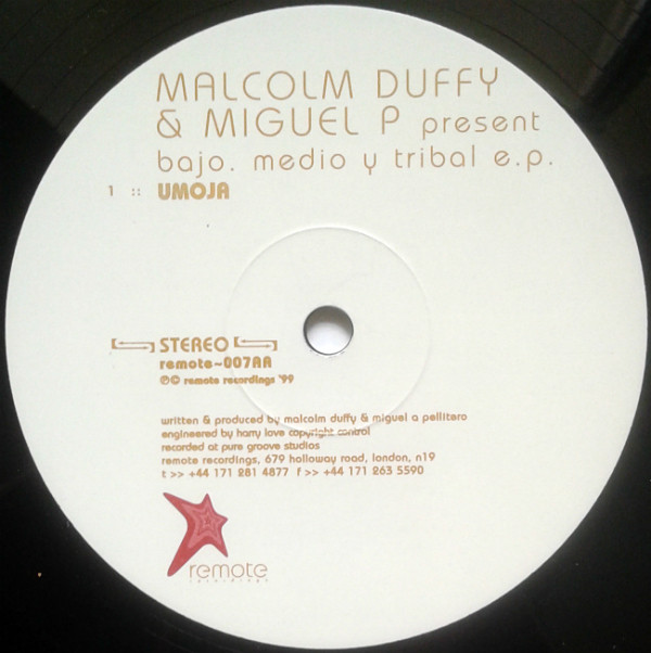 Malcolm Duffy & Miguel Pellitero - Bajo. Medio Y Tribal E.P. | Remote Recordings (Remote 007) - 4 Malcolm Duffy & Miguel Pellitero - Bajo. Medio Y Tribal E.P. | Remote Recordings (Remote 007) - 4