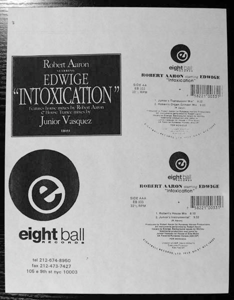 Robert Aaron - Intoxication | Eightball Records (EB 033) - 2 Robert Aaron - Intoxication | Eightball Records (EB 033) - 2