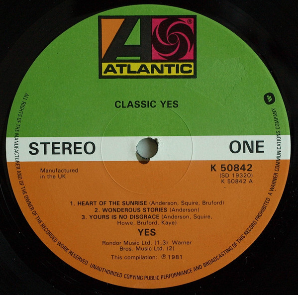 Yes - Classic Yes | Atlantic (K 50842) - 3 Yes - Classic Yes | Atlantic (K 50842) - 3