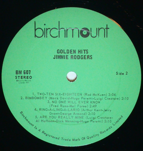 Jimmie Rodgers - Golden Hits: The Best Of | Birchmount (BM 607) - 3