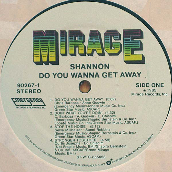 Shannon - Do You Wanna Get Away | Mirage (90267-1) - 3