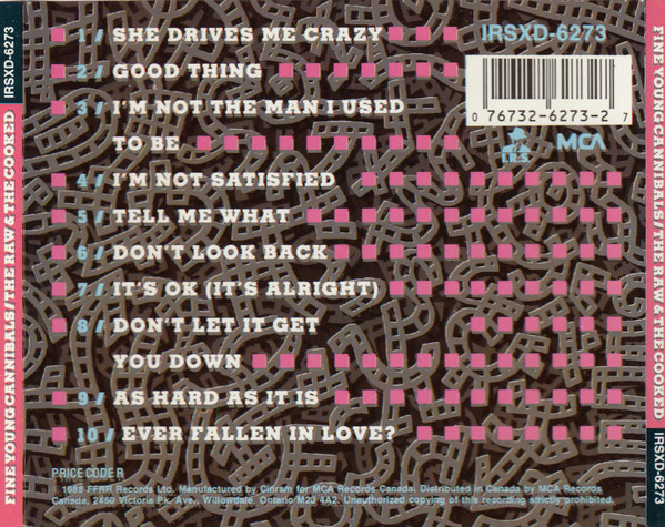 Fine Young Cannibals - The Raw & The Cooked | I.R.S. Records (IRSXD-6273) - 2 Fine Young Cannibals - The Raw & The Cooked | I.R.S. Records (IRSXD-6273) - 2