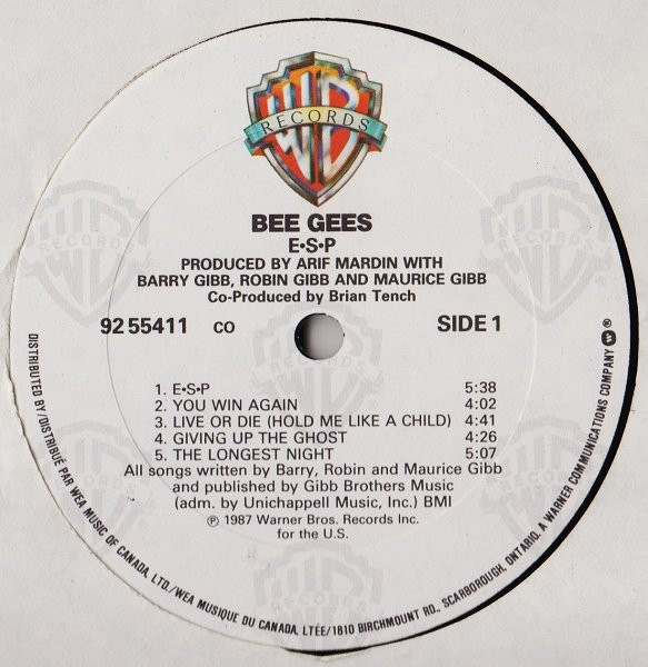 Bee Gees - E-S-P | Warner Bros. Records (92 55411) - 3