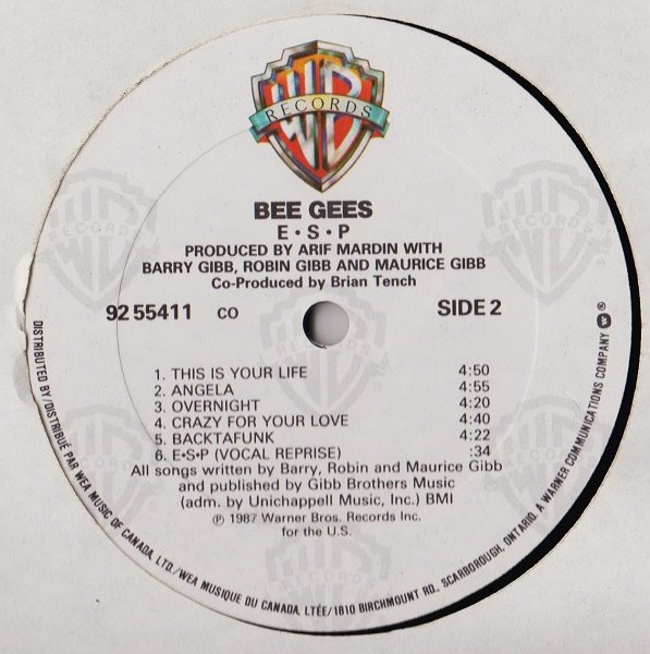 Bee Gees - E-S-P | Warner Bros. Records (92 55411) - 4