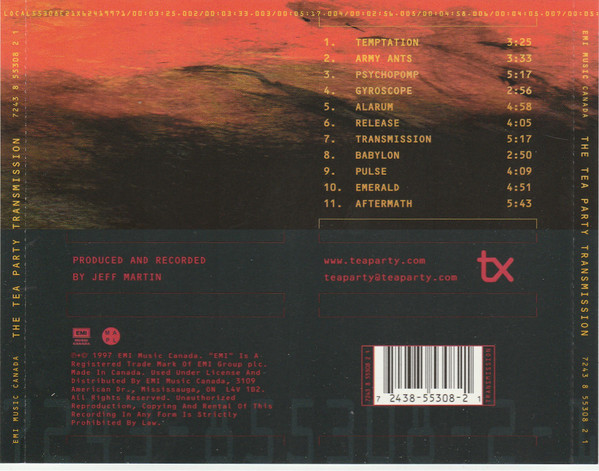 The Tea Party - Transmission | EMI Music Canada (7243 8 55308 2 1) - 2 The Tea Party - Transmission | EMI Music Canada (7243 8 55308 2 1) - 2