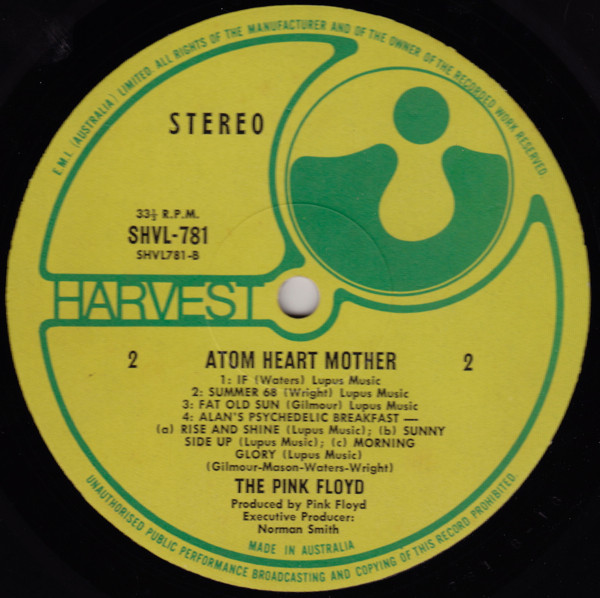 Pink Floyd - Atom Heart Mother | Harvest (SHVL 781) - 4