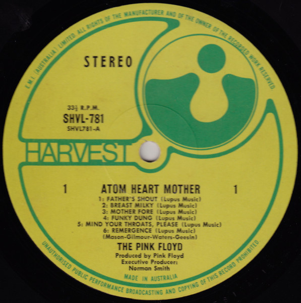 Pink Floyd - Atom Heart Mother | Harvest (SHVL 781) - 3