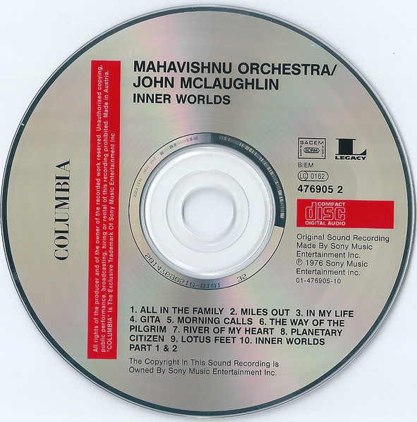 Mahavishnu Orchestra / John McLaughlin - Inner Worlds | Columbia (COL 476905 2) - 3 Mahavishnu Orchestra / John McLaughlin - Inner Worlds | Columbia (COL 476905 2) - 3