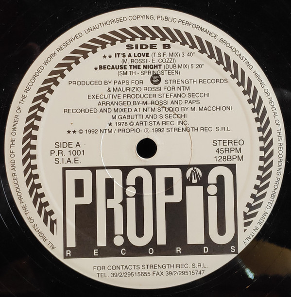 Co.Ro. - Because The Night | Propio Records (P.R. 1001) - 2