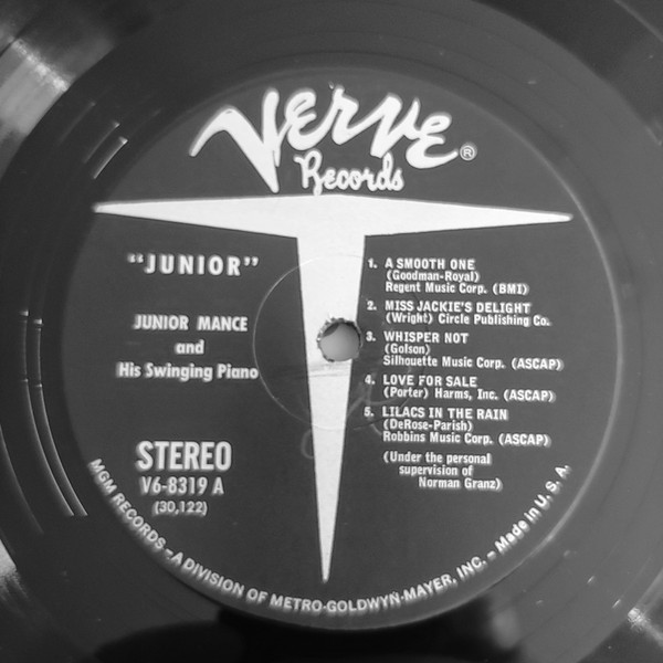 Junior Mance - Junior | Verve Records (MG V-8319) - 3