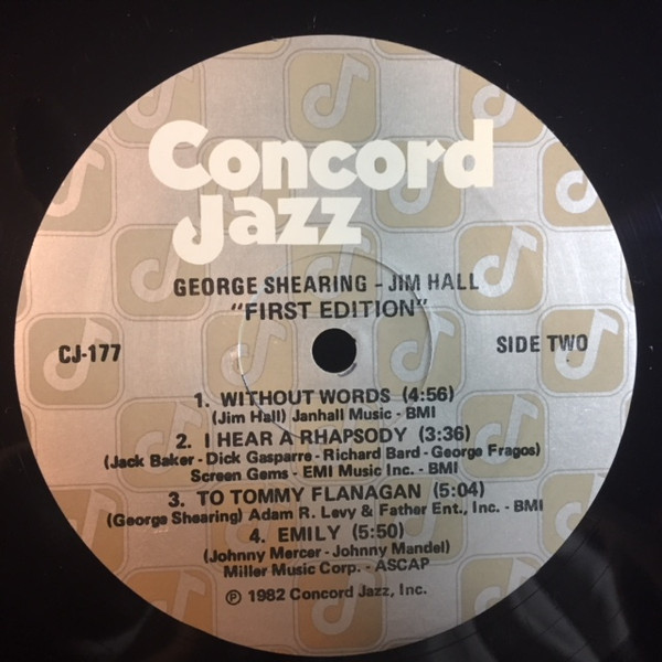 George Shearing / Jim Hall - First Edition | Concord Jazz (CJ-177) - 4 George Shearing / Jim Hall - First Edition | Concord Jazz (CJ-177) - 4