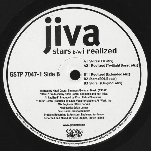 Jiva - Stars / I Realized | Giant Step Records (GSTP 7047-1) - 2 Jiva - Stars / I Realized | Giant Step Records (GSTP 7047-1) - 2