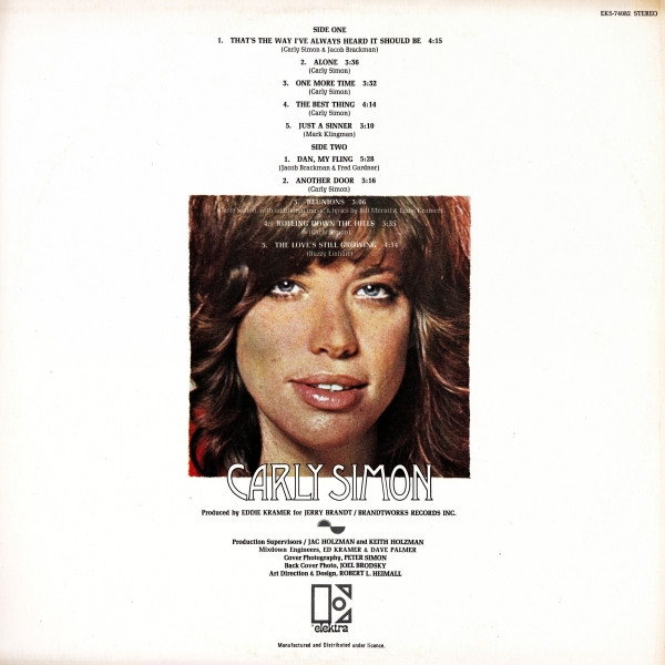 Carly Simon - Carly Simon | Elektra (EKS-74082) - 2
