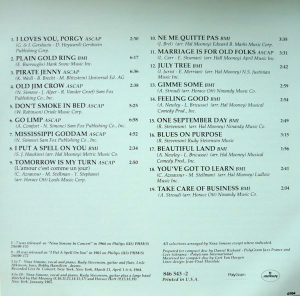 Nina Simone - In Concert / I Put A Spell On You | Mercury (846 543-2) - 2 Nina Simone - In Concert / I Put A Spell On You | Mercury (846 543-2) - 2