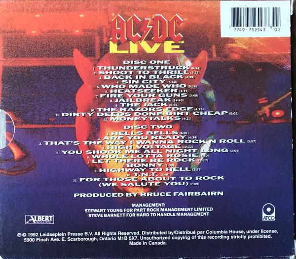 AC/DC - Live (2CD - Limited Edition) [CD] | ATCO Records (A2 92212) - 2