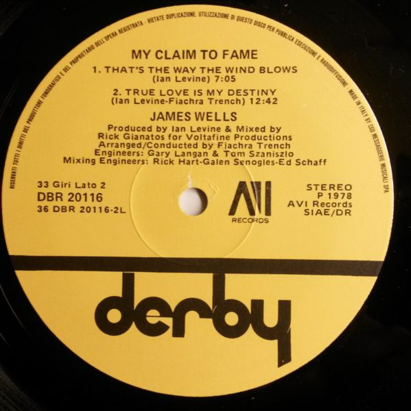 James Wells - My Claim To Fame | AVI Records (DBR 20116) - 4