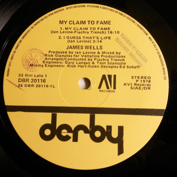 James Wells - My Claim To Fame | AVI Records (DBR 20116) - 3