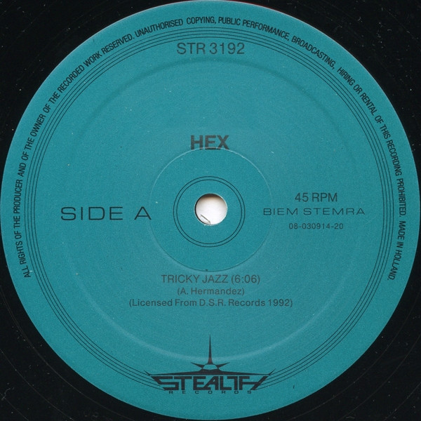 Hex - Tricky Jazz | Stealth Records (STR 3192) - 3 Hex - Tricky Jazz | Stealth Records (STR 3192) - 3
