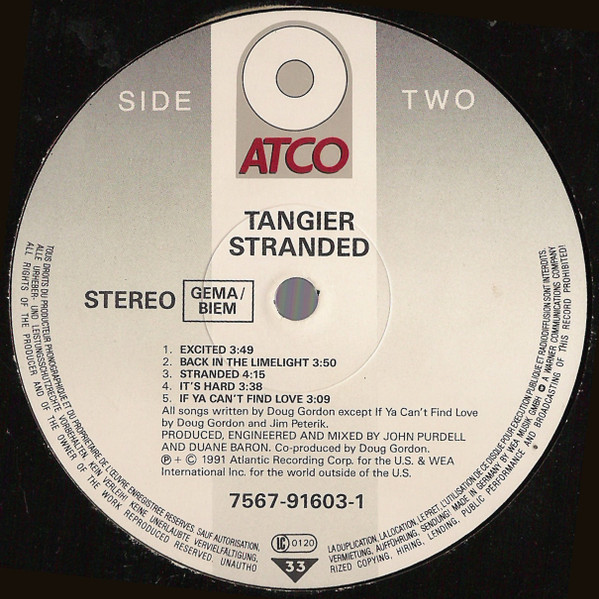 Tangier - Stranded | ATCO Records (7567-91603-1) - 4 Tangier - Stranded | ATCO Records (7567-91603-1) - 4