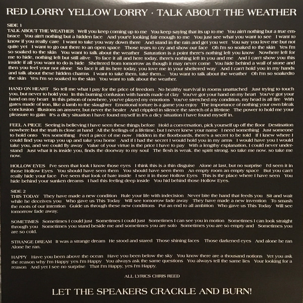 Red Lorry Yellow Lorry - Talk About The Weather | Radiation Reissues (RAD 8012) - 3