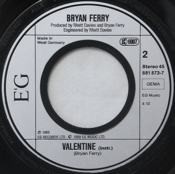Bryan Ferry - Slave To Love | EG (881 873-7) - 4